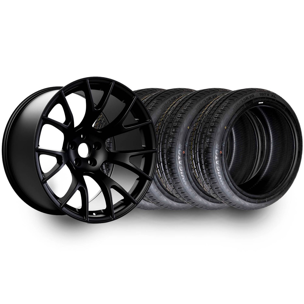 20x11 Hellcat Style Widebody Wheels & Lanvigator Catchpower Tire All-Season Tire Package vzn124234