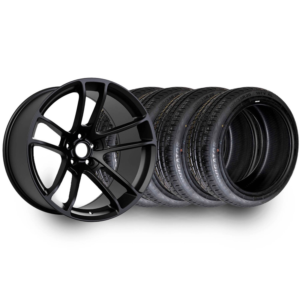 20x11 Hellcat Style Widebody Wheels & Lanvigator Catchpower Tire All-Season Tire Package vzn124237