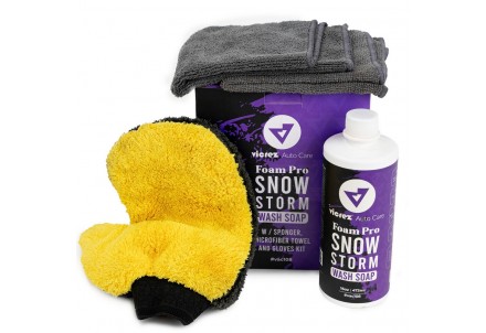 Vicrez Auto Care vac108 Foam Pro Snow Storm Wash Soap w/ Sponger, Microfiber Towel and Gloves 16 Oz/ 473ML