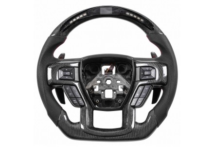 Vicrez Carbon Fiber Steering Wheel + LED Dash vz104927 | Ford F-150 2015-2020