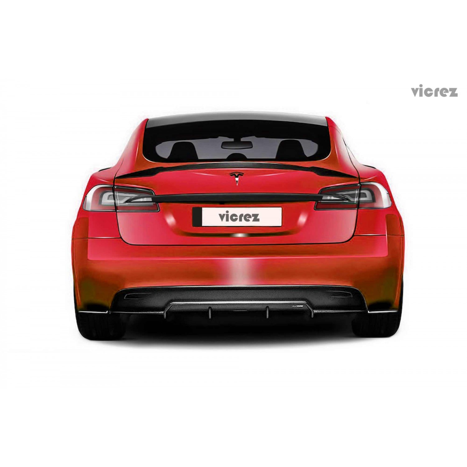 Vicrez Tesla Model S 2012 2015 Vz Carbon Fiber Rear Diffuser