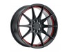 Ruff SPEEDSTER GLOSS BLACK W/ RED STRIPE Wheel (17" x 7.5", +38 Offset, 5X100/5X114.3 Bolt Pattern, 72.1 mm Hub) vzn116016