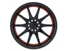 Ruff SPEEDSTER GLOSS BLACK W/ RED STRIPE Wheel (17" x 7.5", +38 Offset, 5X100/5X114.3 Bolt Pattern, 72.1 mm Hub) vzn116016