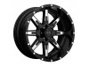 Tuff T15 GLOSS BLACK W/ MACHINED FACE Wheel (22