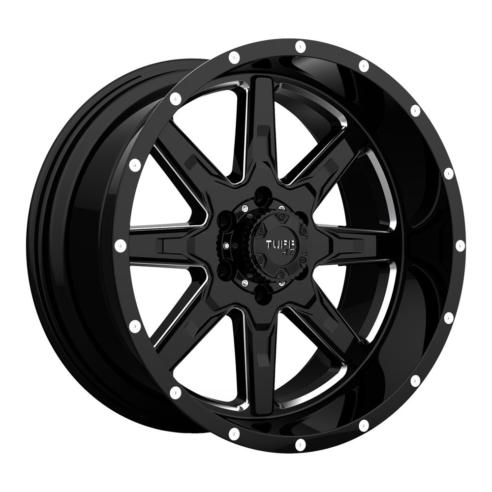 Tuff T15 GLOSS BLACK W/ MILLED SPOKES Wheel (20