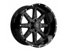 Tuff T15 SATIN BLACK W/ GLOSS BLACK LIP Wheel (22