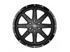 Tuff T15 SATIN BLACK W/ GLOSS BLACK LIP Wheel (22