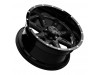 Tuff T15 SATIN BLACK W/ GLOSS BLACK LIP Wheel (22