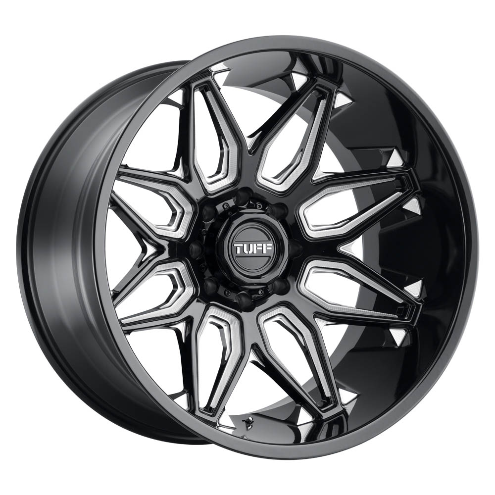 Tuff T3B GLOSS BLACK With MILLED SPOKES Wheel (24