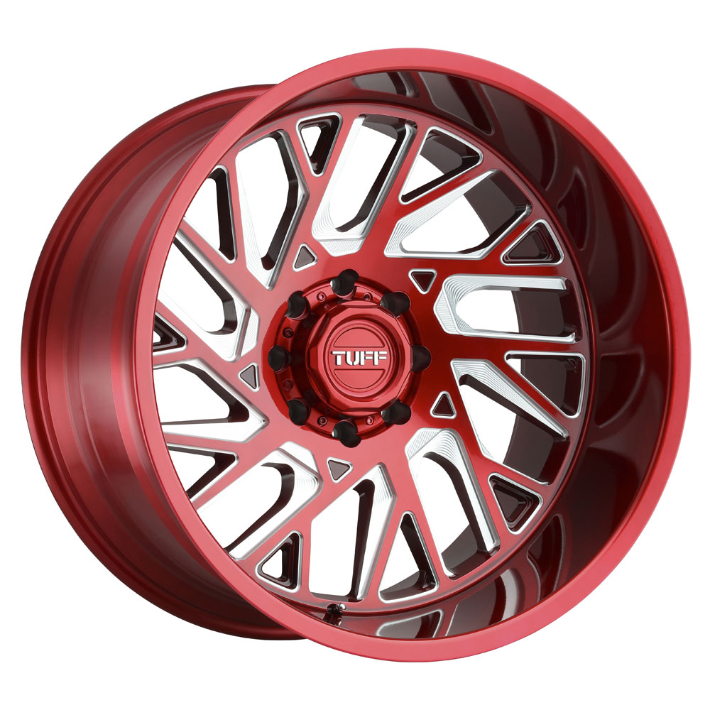 Tuff T4B CANDY RED W/ MILLED SPOKE Wheel (22