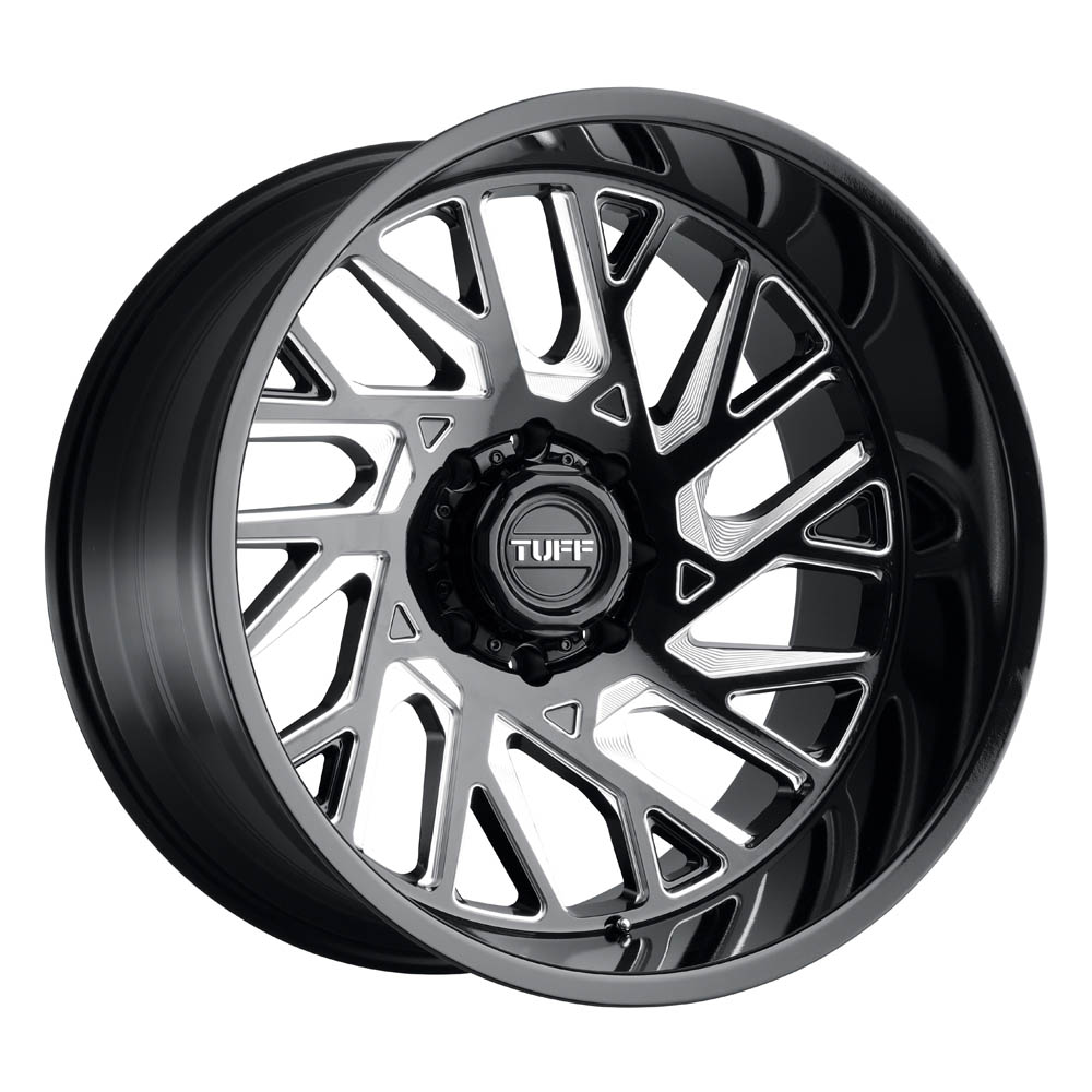 Tuff T4B GLOSS BLACK With MILLED SPOKES Wheel (20