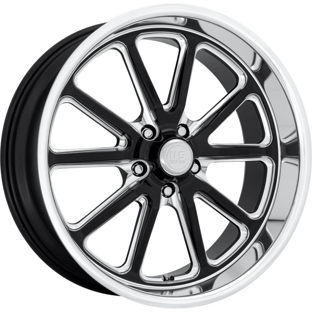 US Mag 1PC U117 RAMBLER GLOSS BLACK MILLED Wheel (20