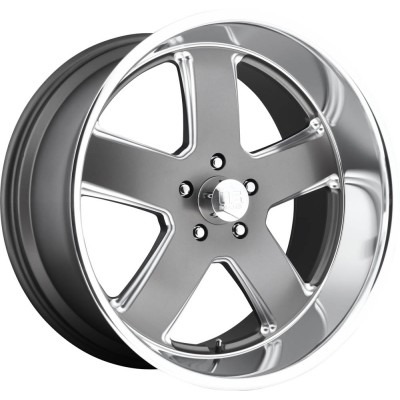 US Mag 1PC U118 HUSTLER MATTE GUN METAL Wheel (20