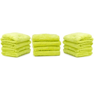 Vicrez Auto Care vac120 Super Soft Microfiber Dryer Towel (16" x 16"), Lime Green, Pack of 12