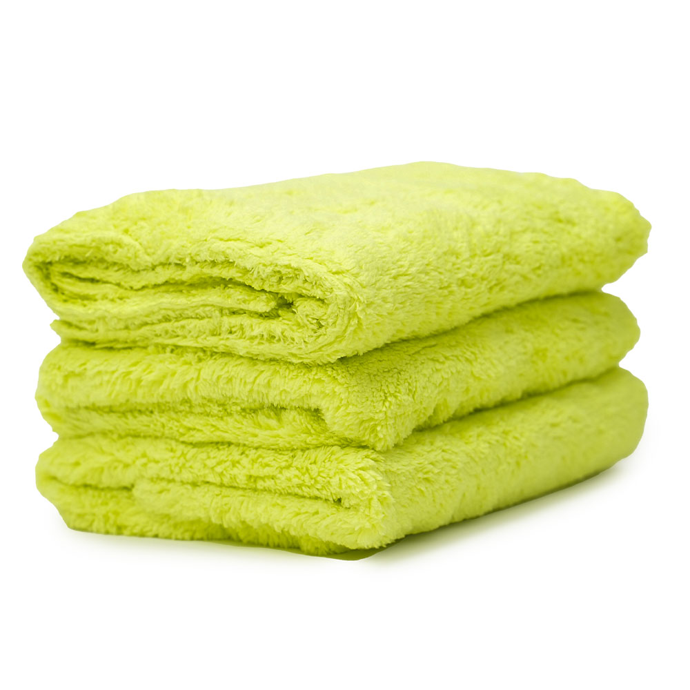 Vicrez Auto Care vac120 Super Soft Microfiber Dryer Towel (16" x 16"), Lime Green, Pack of 3