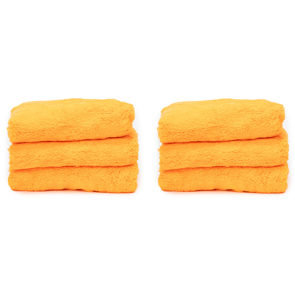 Vicrez Auto Care vac120 Super Soft Microfiber Dryer Towel (16" x 16"), Orange, Pack of 6