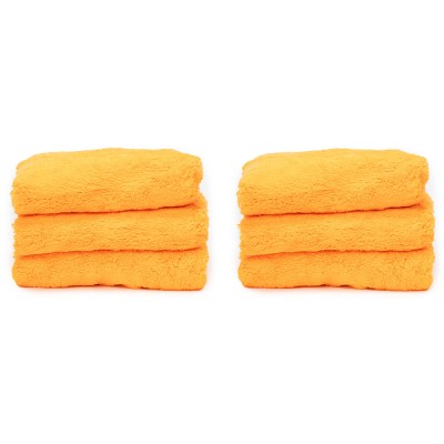 Vicrez Auto Care vac120 Super Soft Microfiber Dryer Towel (16" x 16"), Orange, Pack of 6