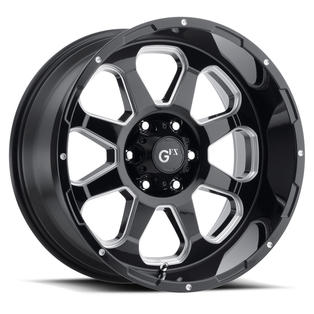 TR10 Gloss Black Milled Wheel (20