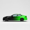 Vicrez Vinyl Car Wrap Film vzv10760 Black To Green Horizontal Gradient Pattern