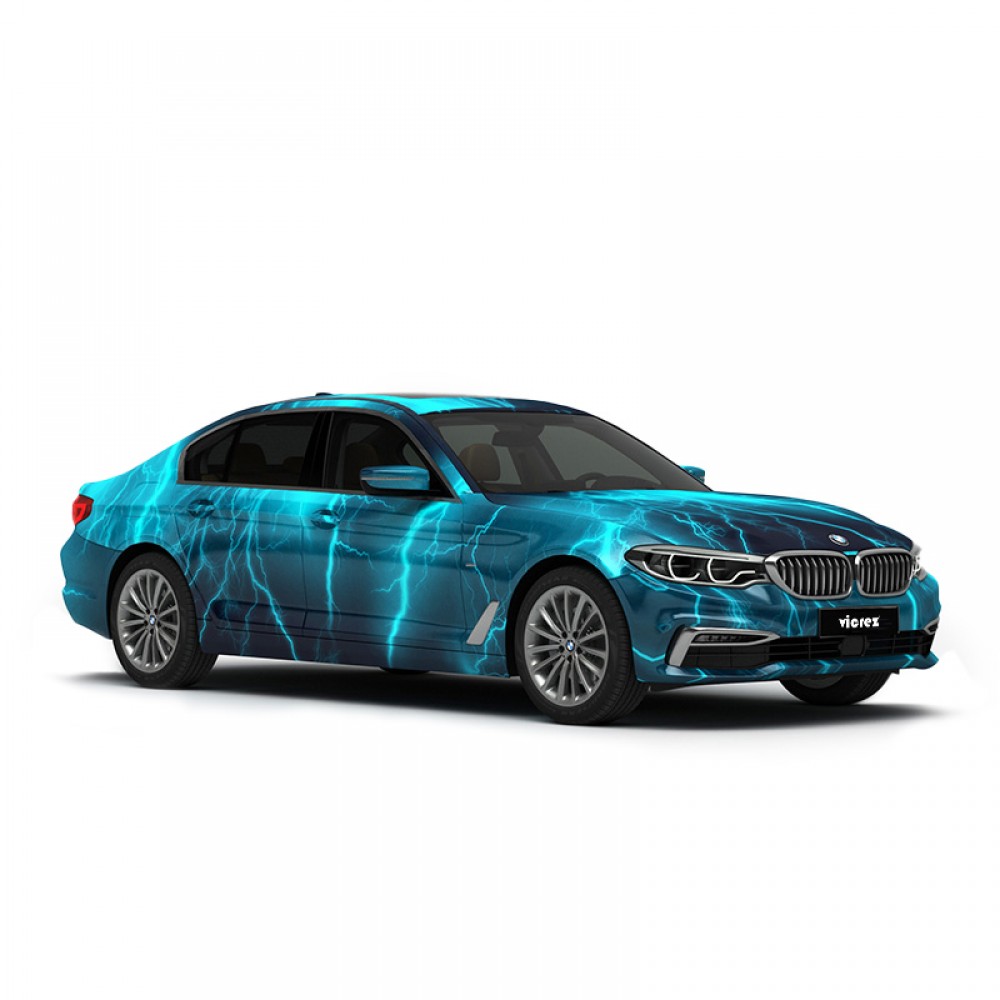 Vicrez Vinyl Car Wrap Film vzv10852 Blue Lightning Pattern