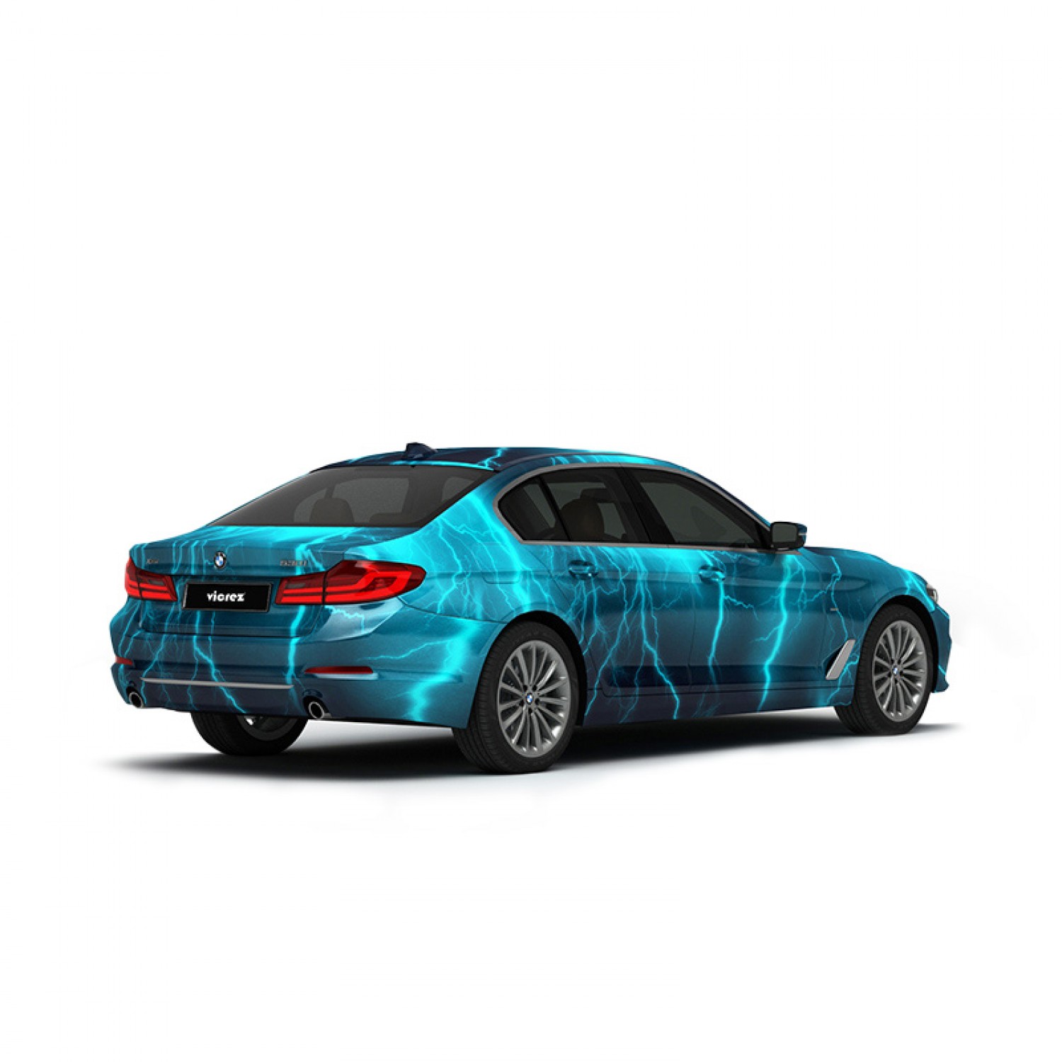 Vicrez Vinyl Car Wrap Film vzv10852 Blue Lightning Pattern