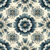 Vicrez Vinyl Decor vzv10961 Victorian Tile Blue 5ft x 59ft (Full Roll)