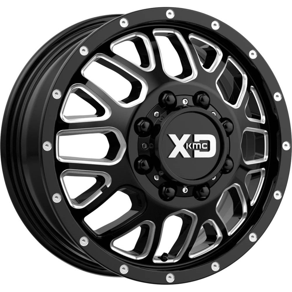 XD XD843 GRENADE DUALLY Gloss Black Milled - Front Wheel (17