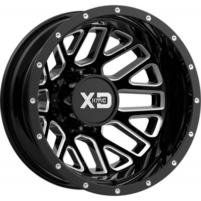 XD XD843 GRENADE DUALLY Gloss Black Milled - Rear Wheel (17