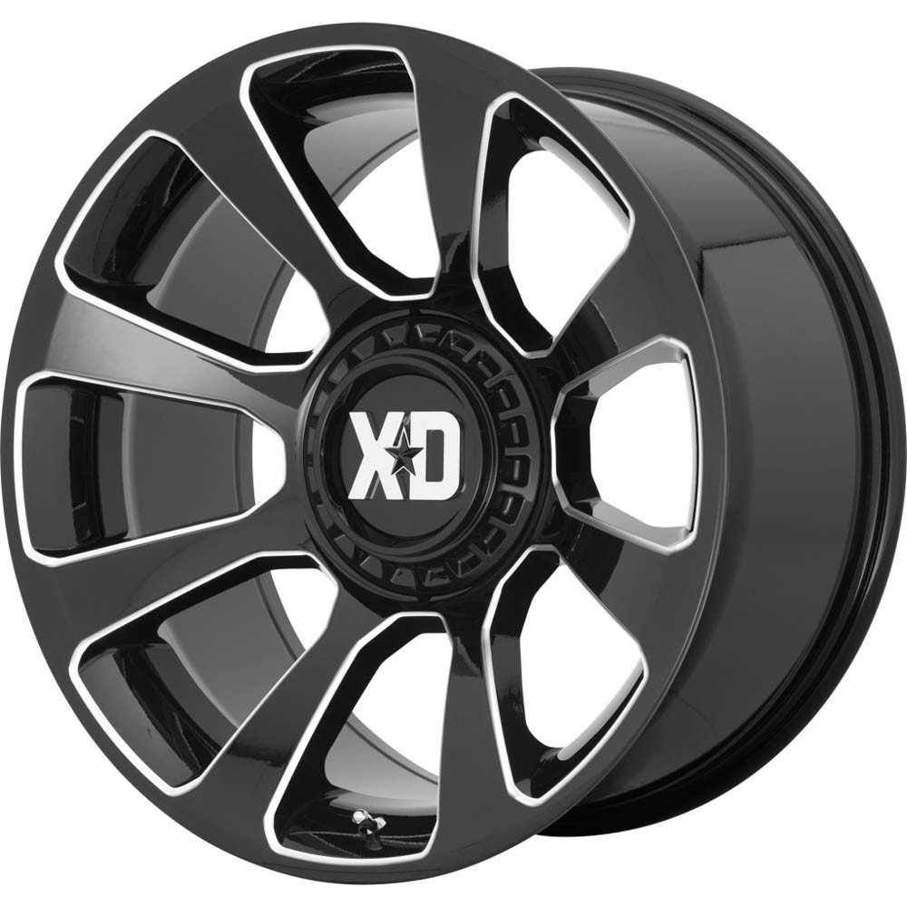 XD XD854 REACTOR Gloss Black Milled Wheel 20" x 9" | Chevrolet Tahoe 2021-2023