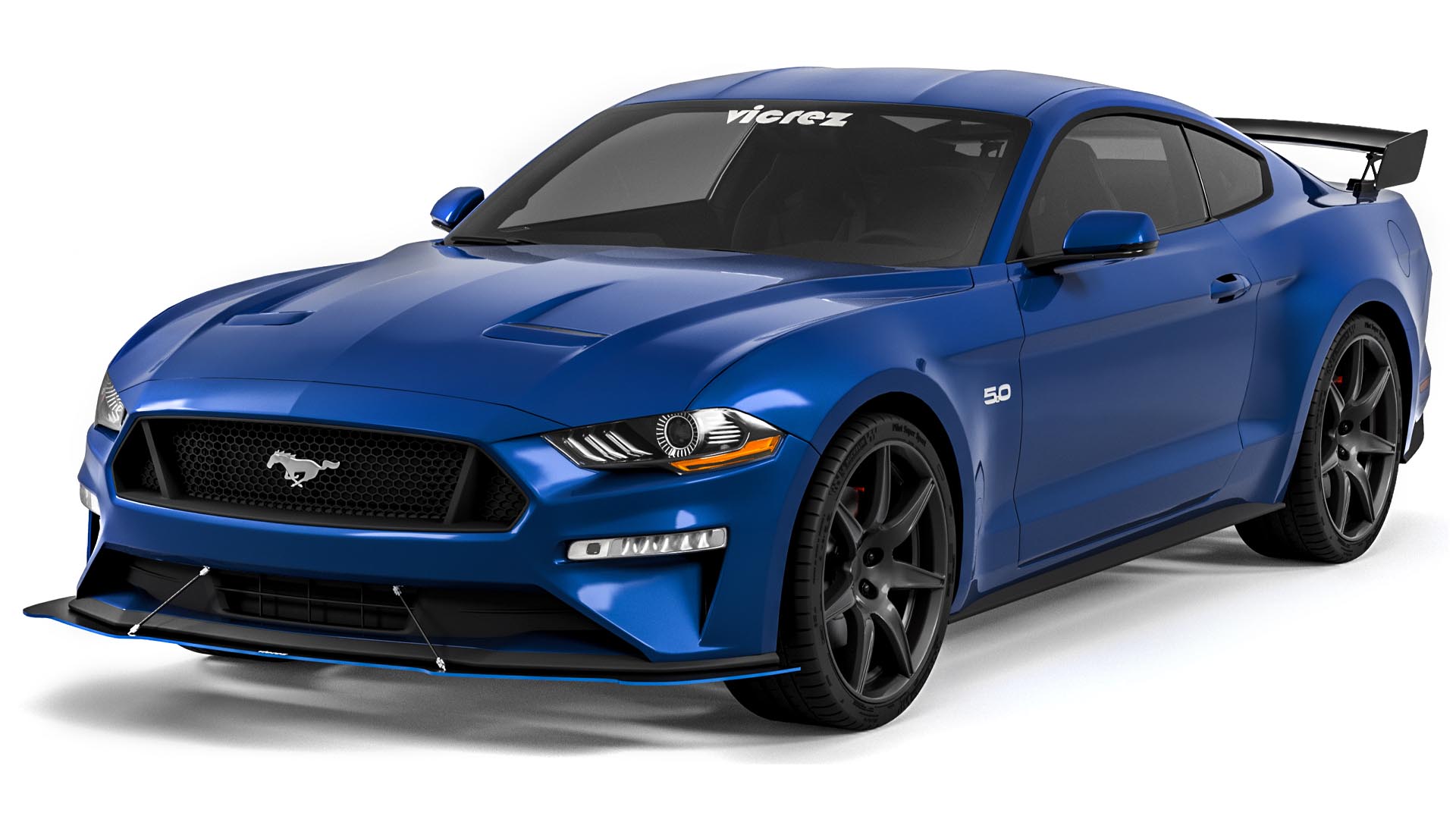 Vicrez GT500 Style Front Splitter| Ford Mustang GT, EcoBoost 2018-2022