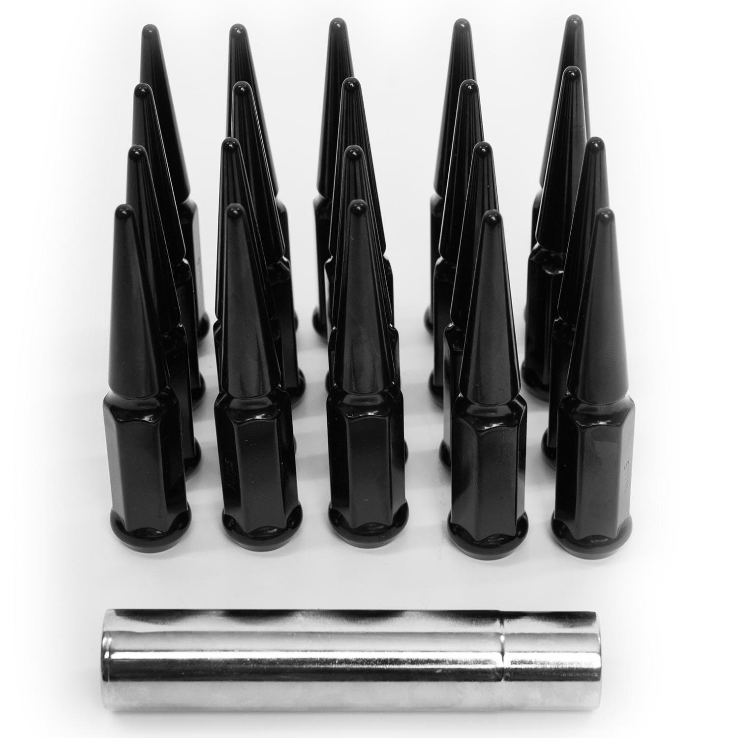 Vicrez Gloss Black Spike Lug Nut Kit 14mm x 1.5 (Set of 20) vzn117975