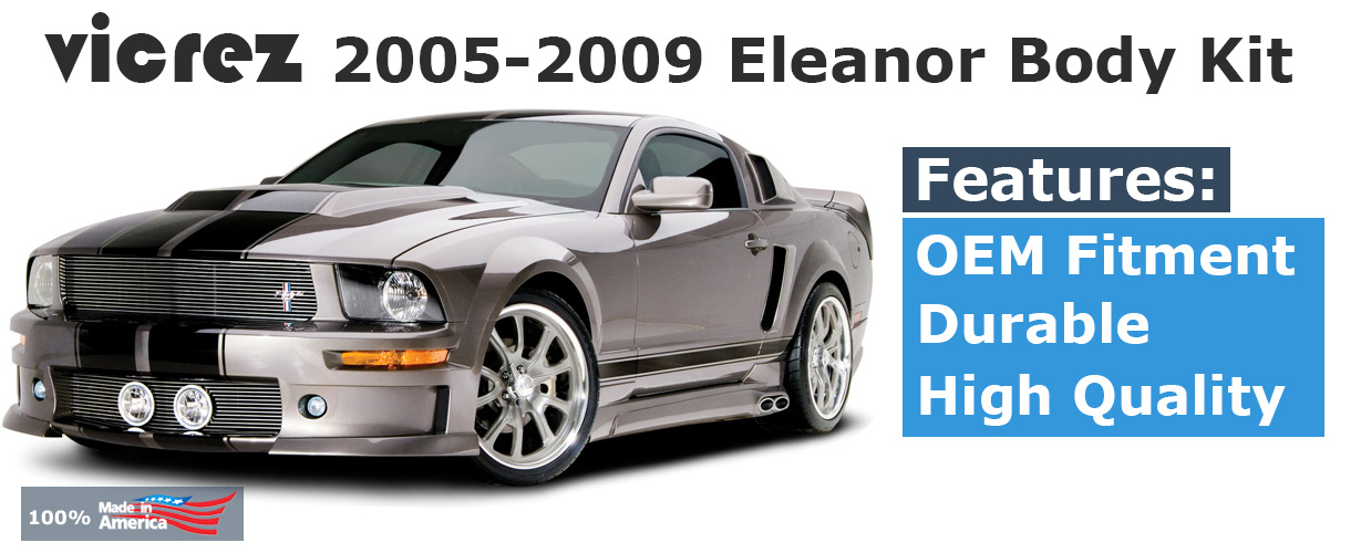 Vicrez Ford Mustang 2005 2009 Eleanor Style 9 Piece Polyurethane Full 2640